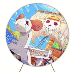 Pirate Round Backdrop For Kids Adventure Party Celebration