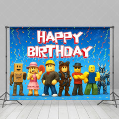 Pixel Villager Video Game Birthday Decorations Backdrop For Boys