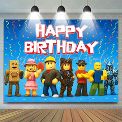 Pixel Villager Video Game Birthday Decorations Backdrop For Boys