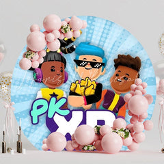 PK XD Gaming World Round Backdrop For Virtual Party Event