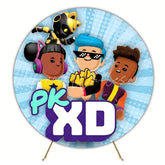PK XD Gaming World Round Backdrop For Virtual Party Event