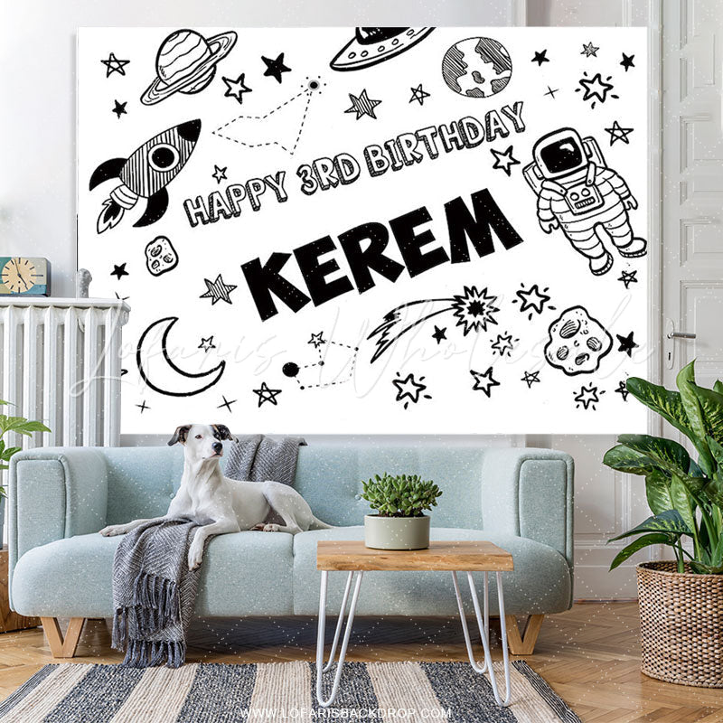 Lofaris Planet Stars Outer Space Party Backdrop For Birthday