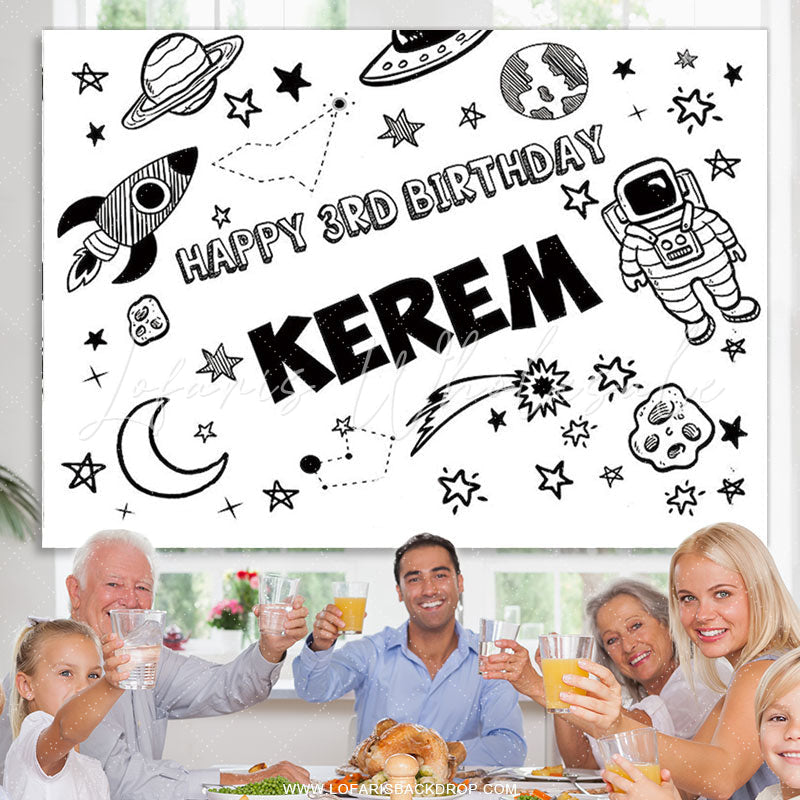 Lofaris Planet Stars Outer Space Party Backdrop For Birthday