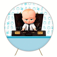 Playful Boss Baby Round Backdrop For Business-Themed Kids Fun
