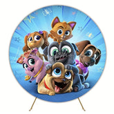 Playful Puppy Dog Pals Round Backdrop For Fun Kids Party Celebration