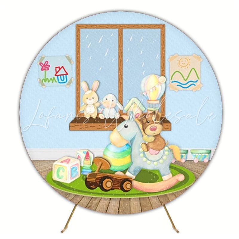 Playful Toys Round Backdrop For Kids Birthday Party Celebration