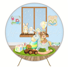 Playful Toys Round Backdrop For Kids Birthday Party Celebration