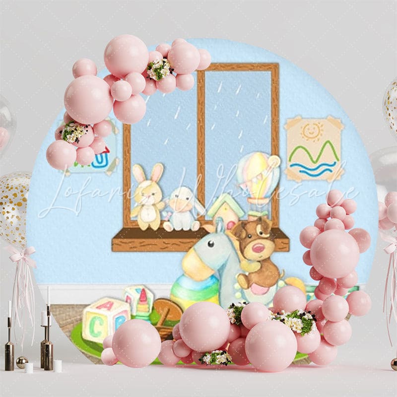 Playful Toys Round Backdrop For Kids Birthday Party Celebration