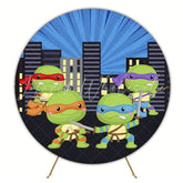 Playful Turtles Round Backdrop For Cute Ocean-Themed Kids Party
