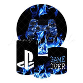 PlayStation Themed Round Backdrop and Cylinders Kit for Gaming Events