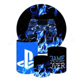 PlayStation Themed Round Backdrop and Cylinders Kit for Gaming Night