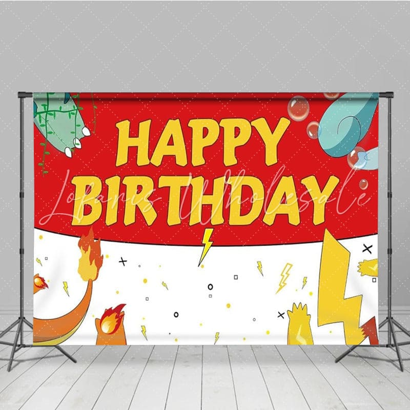 Pokemon Anime Magical Pet Kawaii Cartoon Game Birthday Backdrop