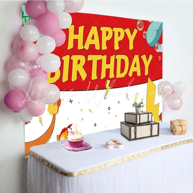 Pokemon Anime Magical Pet Kawaii Cartoon Game Birthday Backdrop