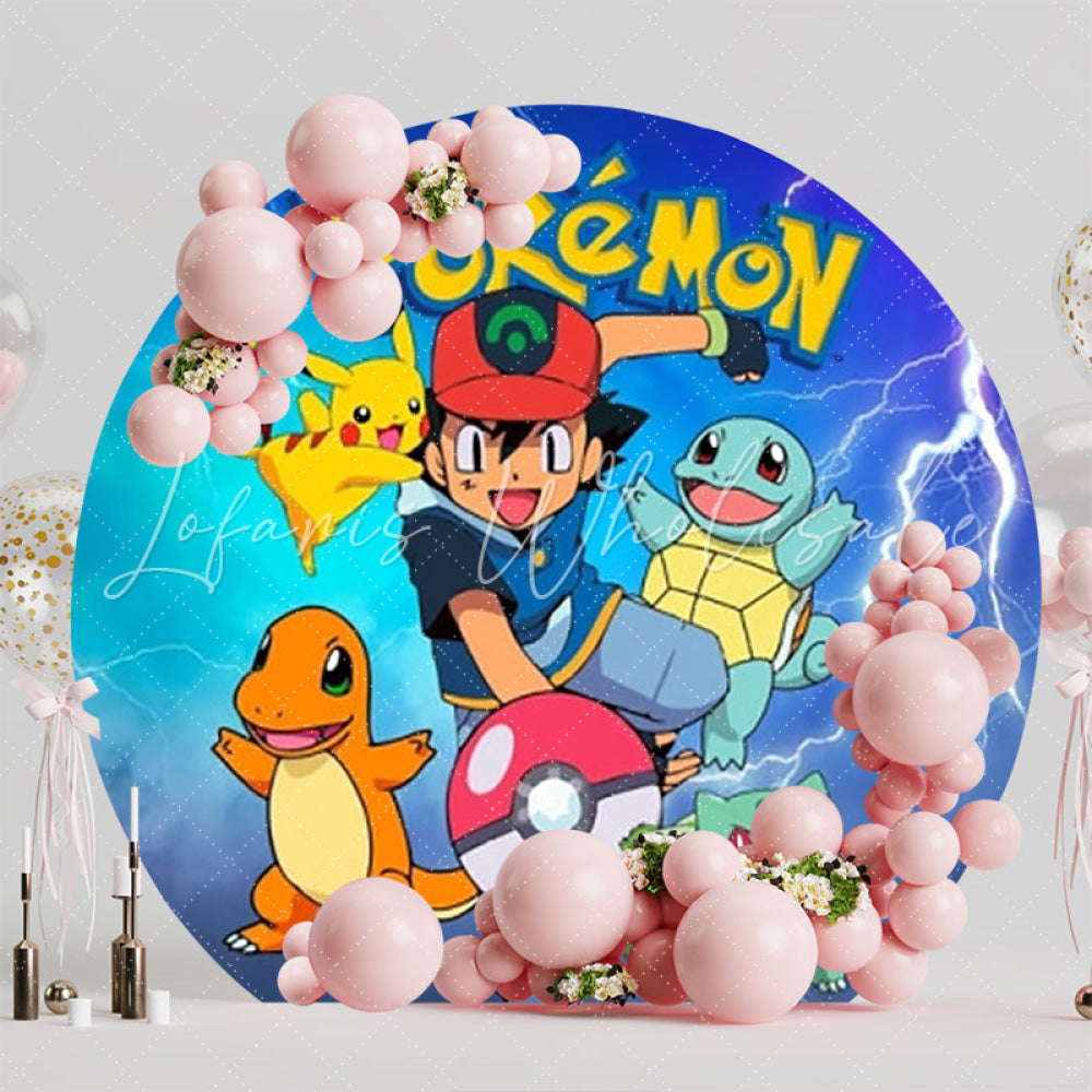 Pokemon Pikachu Round Backdrop For Kids Birthday Party Fun