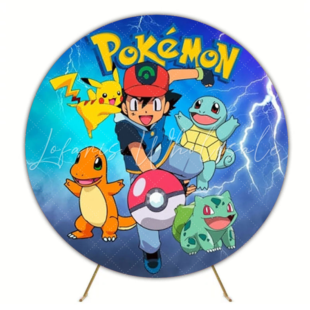 Pokemon Pikachu Round Backdrop For Kids Birthday Party Fun