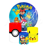 Pokemon Themed Round Backdrop and Cylinder Kit for Events