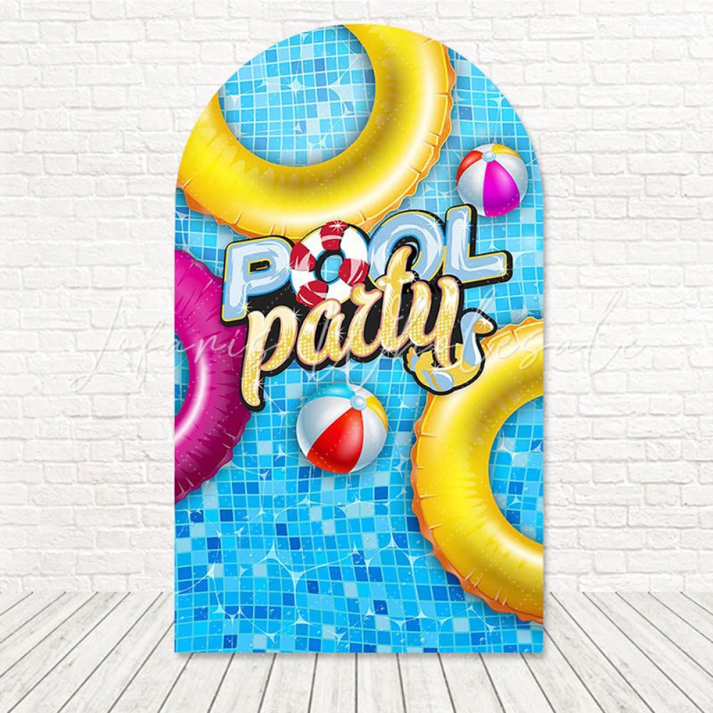 Pool Party Color Splash Arch Backdrop For Outdoor Celebration