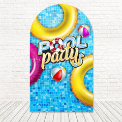 Pool Party Color Splash Arch Backdrop For Outdoor Celebration