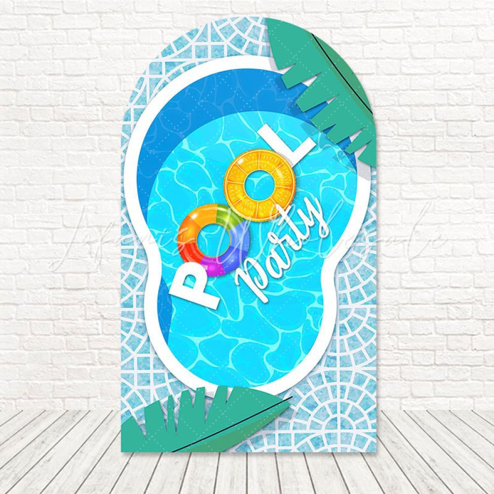 Pool Party Inflatable Fun Theme Arch Backdrop For Backyard Bash