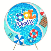 Pool Party Summer Fun Round Backdrop For Outdoor Celebrations