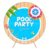 Pool Party Summer Round Backdrop for Summer Celebration