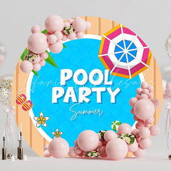 Pool Party Summer Round Backdrop for Summer Celebration
