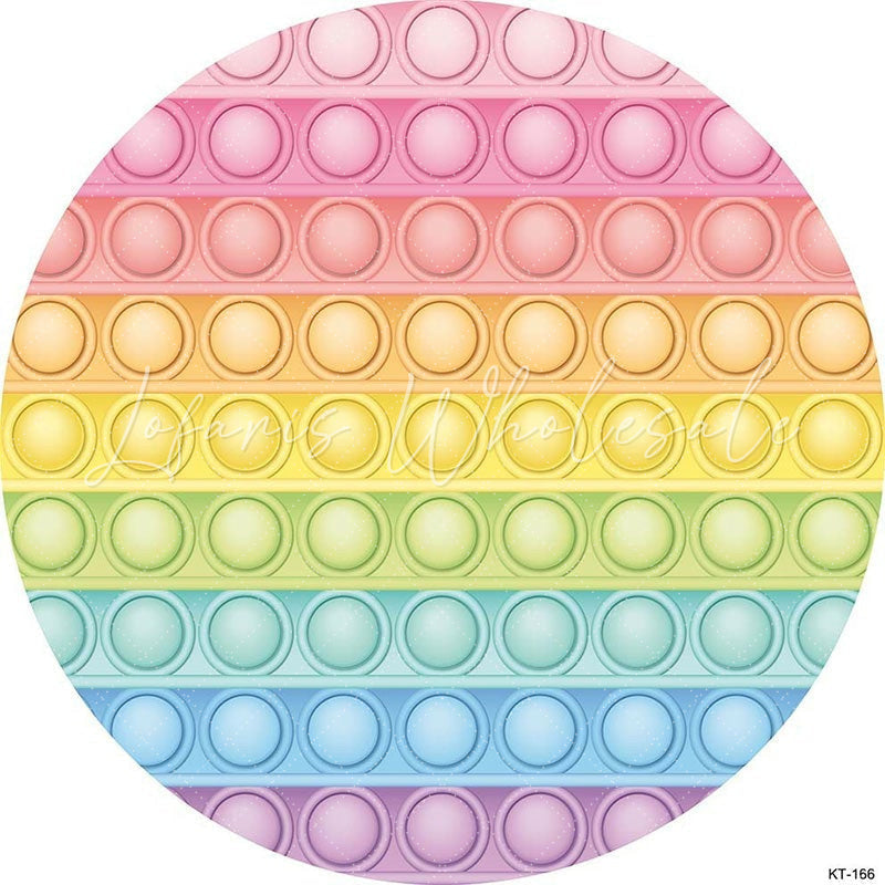 Lofaris Pop It Toy Colorful Fidget Round Backdrops for Birthday