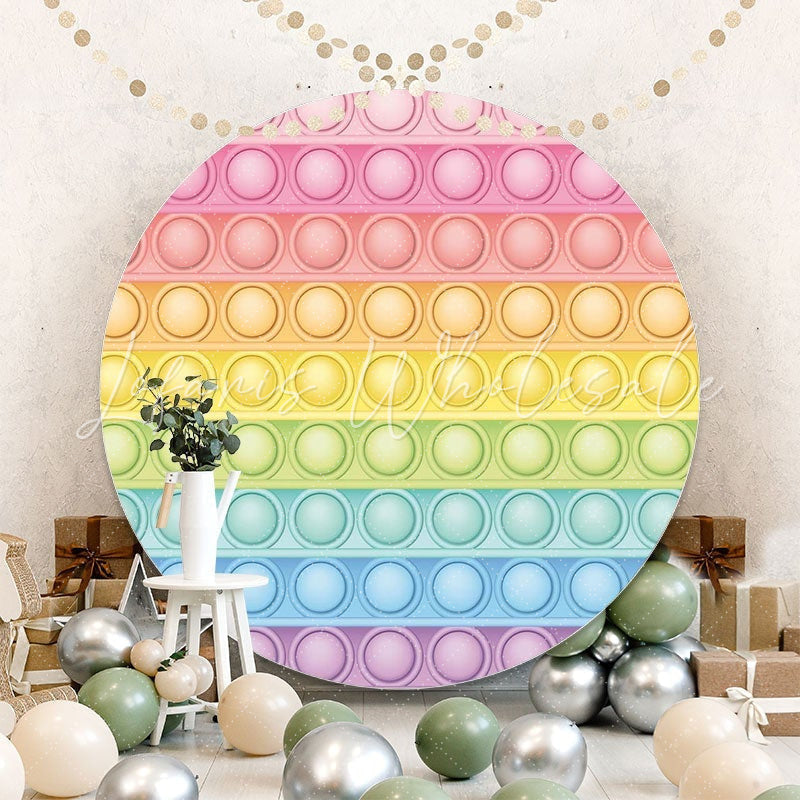 Lofaris Pop It Toy Colorful Fidget Round Backdrops for Birthday