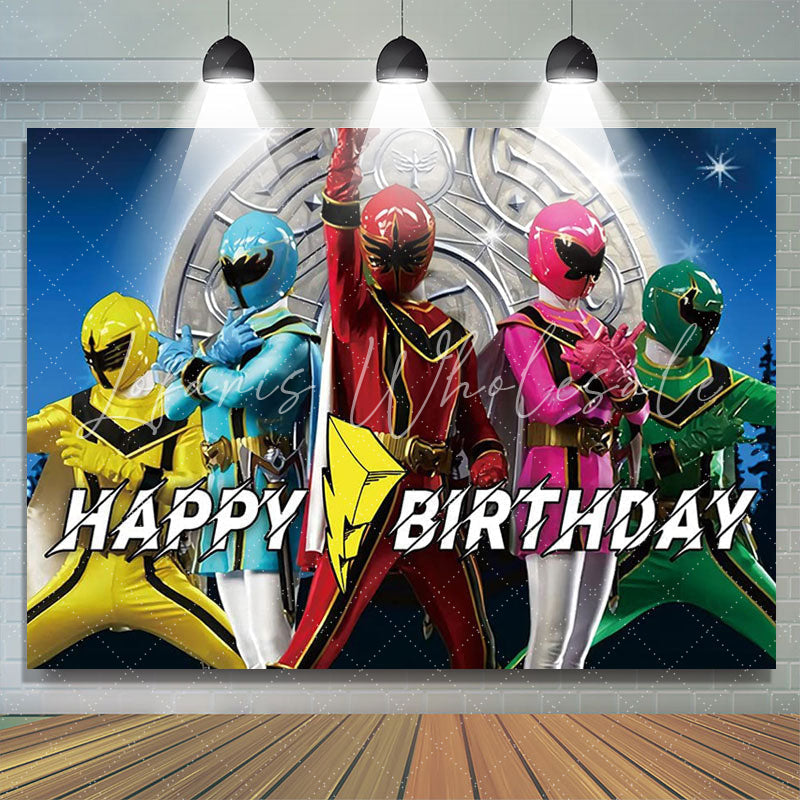 Lofaris Power Ranger Megaforce Cartoon Theme Birthday Backdrop