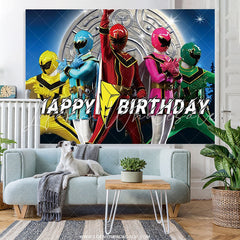 Lofaris Power Ranger Megaforce Cartoon Theme Birthday Backdrop