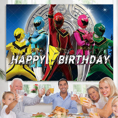 Lofaris Power Ranger Megaforce Cartoon Theme Birthday Backdrop