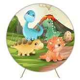 Prehistoric Dinosaur Round Backdrop For Adventure Kids Party