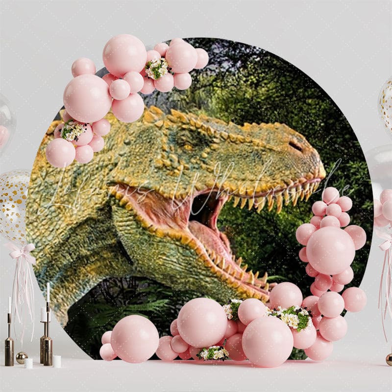 Prehistoric Dinosaur Round Backdrop For Kids Adventure Party Fun