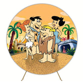 Prehistoric The Flintstones Party Round Backdrop For Nostalgic Vibe