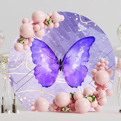 Pretty Lilac Butterfly Round Backdrop for Soft Elegance