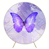 Pretty Lilac Butterfly Round Backdrop for Soft Elegance