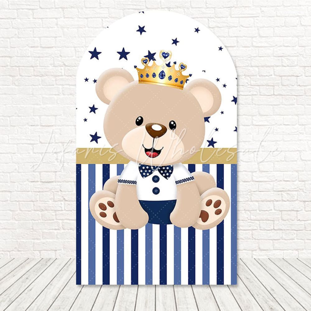 Prince Bear Royal Baby Scene Arch Backdrop For Sweet Celebration