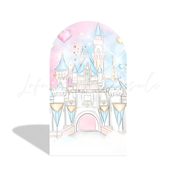 Princess Birthday Party Background Arch Backdrop Wall Cloth Cover