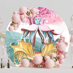 Princess Carriage Round Backdrop for Fairytale Event
