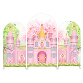 Princess Castle Happy Birthday Party Background Arch Backdrop Wall Cloth Cover