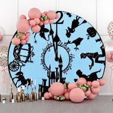 Lofaris Princess Clock Carriage Girls Party Round Backdrop