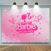 Lofaris Princess Diamond Glitter Pink Lets Go Party Backdrop