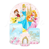 Princess Disney Themed Round Backdrop and Cylinder Cover Kit
