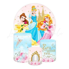 Princess Disney Themed Round Backdrop and Cylinder Cover Kit