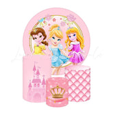 Princess Disney Themed Round Backdrop and Cylinder Kit for Events