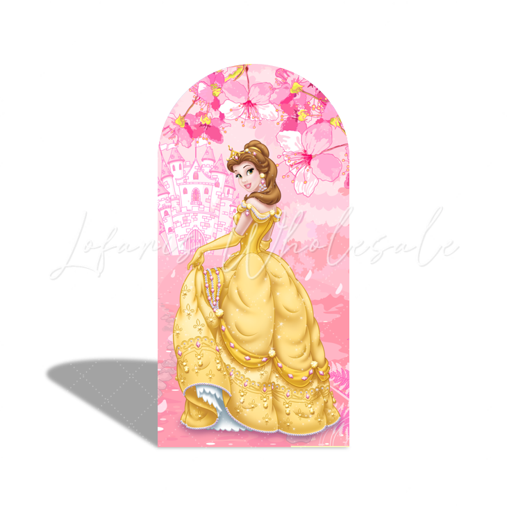 Princess Happy Birthday Party Arch Backdrop Wall Cloth Cover