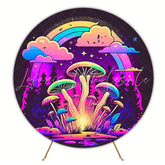 Psychedelic Mushrooms Round Backdrop for Funky Theme Event