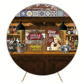 Pub Night Round Backdrop for Party Celebration