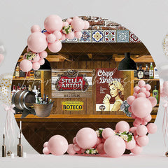Pub Night Round Backdrop for Party Celebration