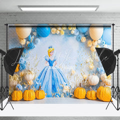 Pumpkin Balloon Floral Cinderella Cake Smash Backdrop